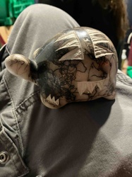 Carved and Stained Turtle Sculpture
