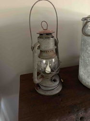 Vintage Galvanized Metal Oil Lantern