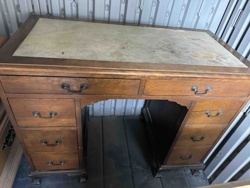 Vintage Wooden Kneehole Desk