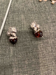 Silver and Amber Drop Earrings