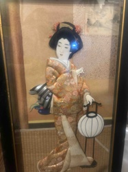 Japanese Geisha 3D Silk Art Shadow Box