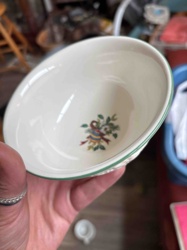 Mikasa Ceramic Bowl with Floral Ribbon Motif