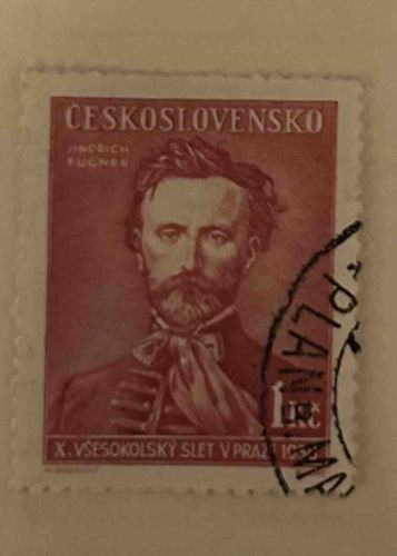 Czechoslovakian Postage Stamp - X. Vsesokolsky Slet v Praze, Jindrich Fugner Portrait