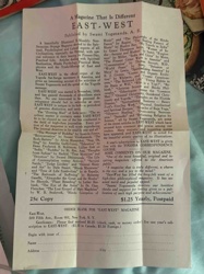 EAST-WEST Magazine Promotional Flyer/Order Blank