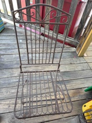 Vintage Wrought Iron Folding Patio Chair