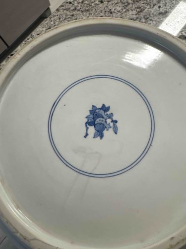 Blue and White Porcelain Base with Fruit Motif