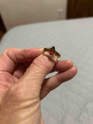 Marquise Red Gemstone Ring with Accent Stones