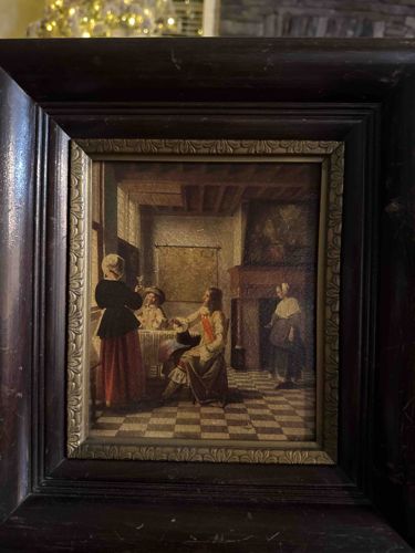 Framed Reproduction of 'Dutch Interior with Soldiers' by Pieter de Hooch