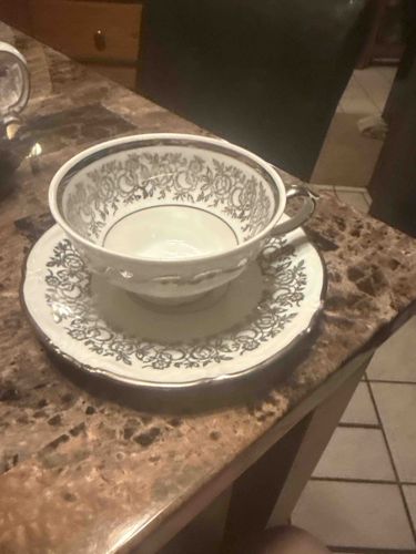 Vintage Floral Pattern Teacup and Saucer Set