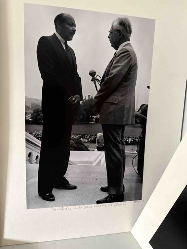Signed Black and White Photograph of Carl Stokes and David Belin