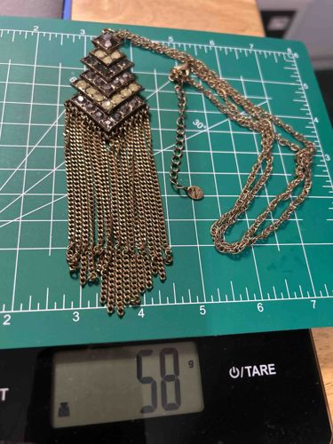 Art Deco Style Fringed Pendant Necklace