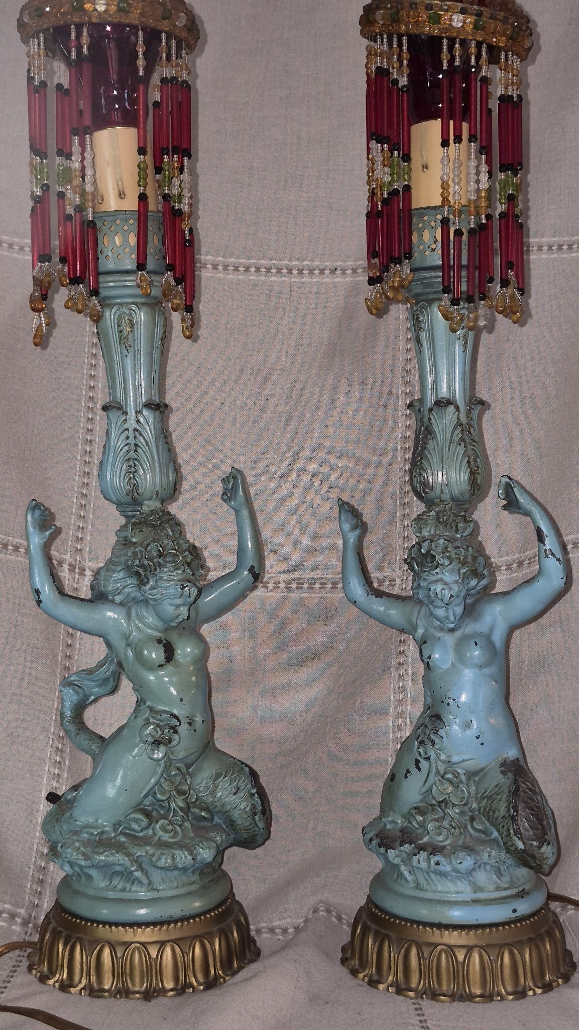 Submitted photo of Pair of figural table lamps in the Victorian style