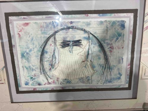 Mixed Media Abstract Textile Art with Wire Elements