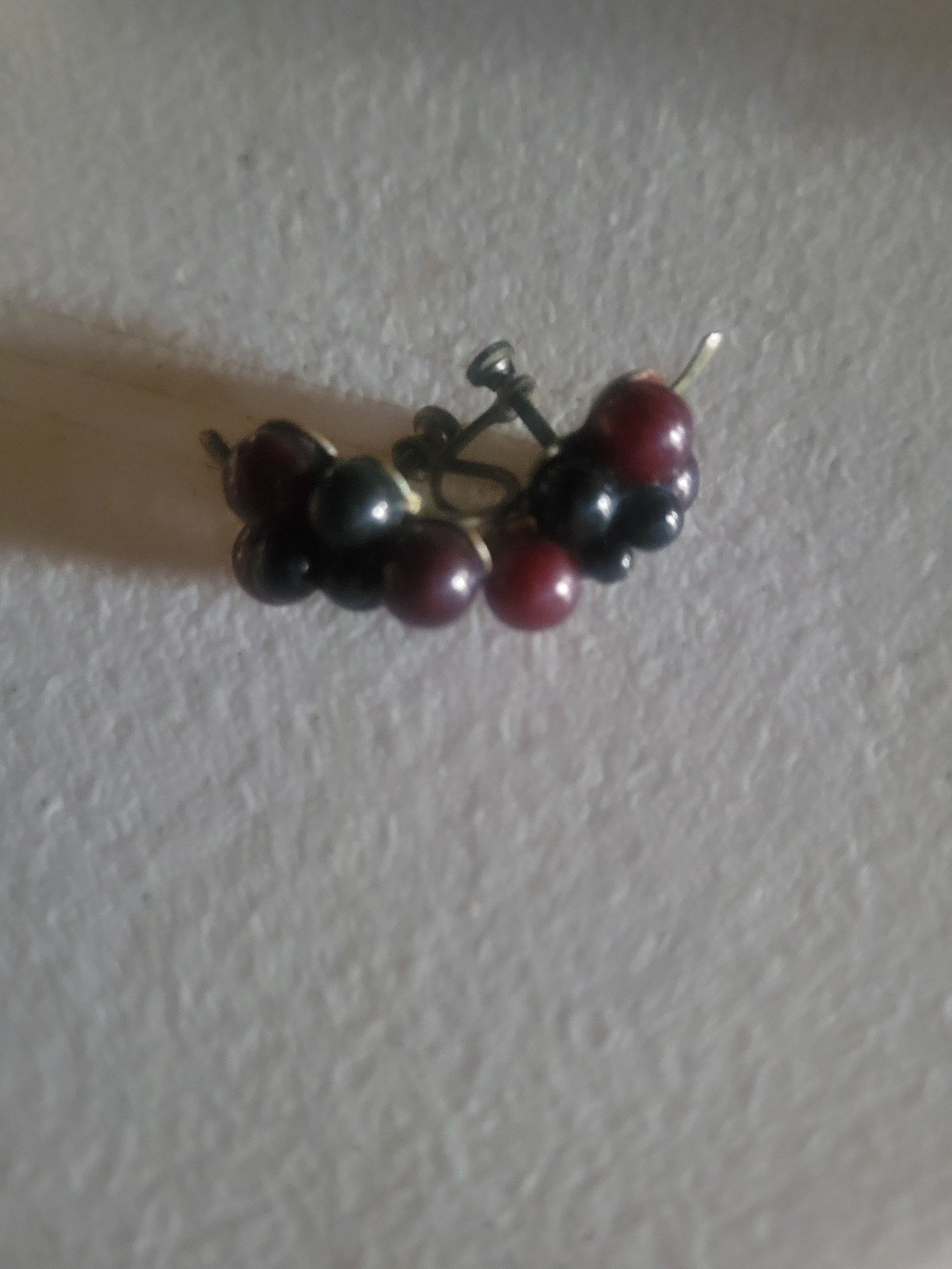 Submitted photo of Cluster bead screw-back earrings