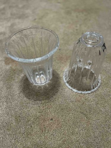 Clear Ribbed Glass Fluted Lamp Shades (Pair)