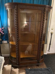 Antique Curved Glass China Cabinet