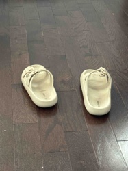 Pair of Beige Comfort Slides