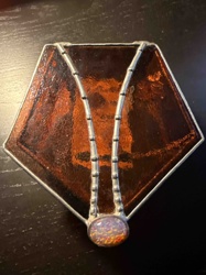 Art Glass Insect Wing Suncatcher with Opal Accent