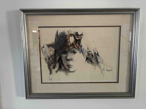 Framed Abstract Figurative Portrait by Shepard