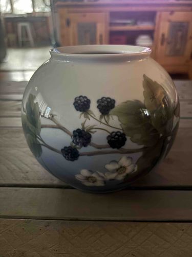 Royal Copenhagen Blackberry Blossom Porcelain Vase