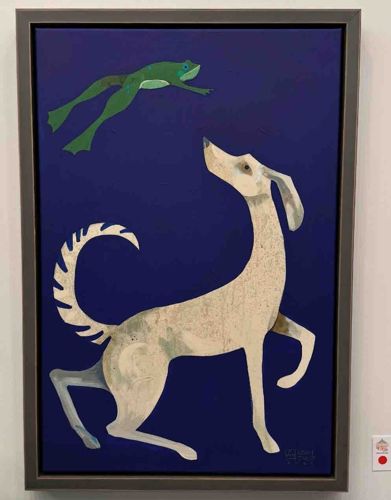 Dog and Frog on Royal Blue (Adam Trest Original)