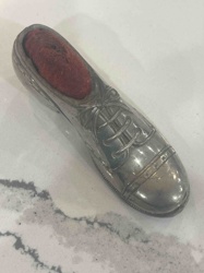 Antique Silver-Toned Shoe Pincushion