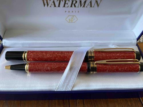 Waterman Man 200 Caviar Red Fountain Pen and Ballpoint Pen Set