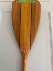 Artisan Wooden Paddle with Decorative Motifs