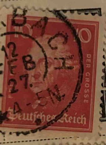 German Reich Hindenburg Stamp with Postmark