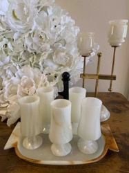 Onyx Shot Glass Set with Matching Tray and Candle Holder Set