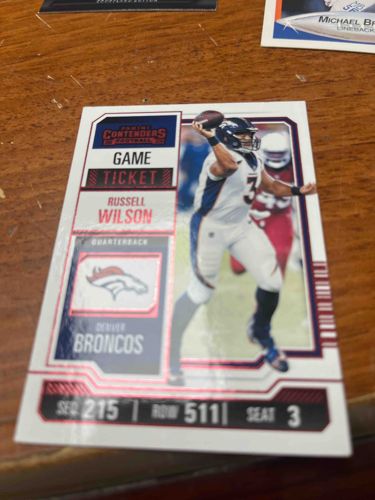 Panini Contenders NFL Russell Wilson Denver Broncos Game Ticket Football Card