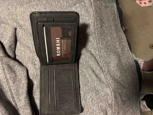 Bifold Wallet with 'BOMSHI' Card and 'VIP' Embossing