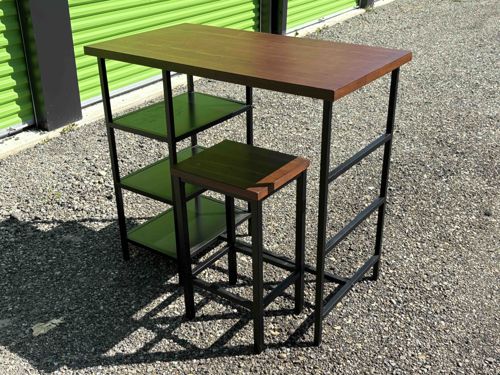 Industrial Style Bar Table and Stool Set