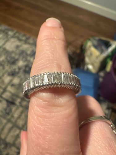 Vintage Platinum Tapered Baguette Diamond Eternity Band