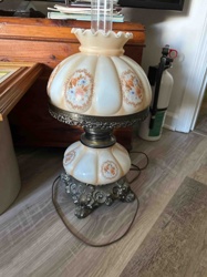 Vintage Hobnail Milk Glass Gone With The Wind Parlor Lamp