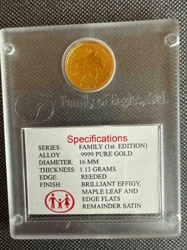 Family of Eagles, Ltd. 1st Edition .9999 Pure Gold Maple Leaf Round
