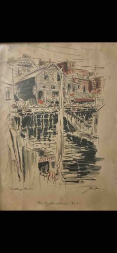 Boothbay Harbor New England Series No. 3 Art Print