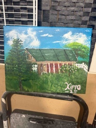 Rural Barn Landscape Painting by Hippo