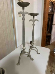 Pair of Pewter Tapered Candlesticks