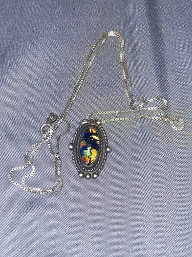 Sterling Silver Dichroic Glass Necklace