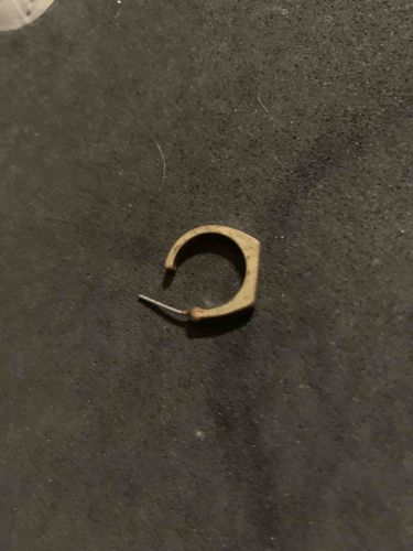 Geometric Brass-Tone Hoop Earring