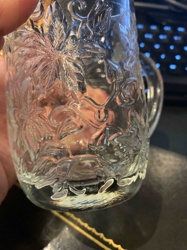 Embossed Clear Glass Mug with Floral/Foliate Design