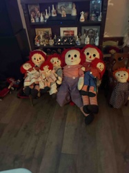 Collection of Raggedy Ann and Raggedy Andy Dolls