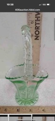 Uranium Glass Decorative Basket with Handle