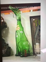 Dog-shaped Green Glass Chianti Bottle