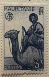 Mauritania Stamp, Camel with Rider, 3c