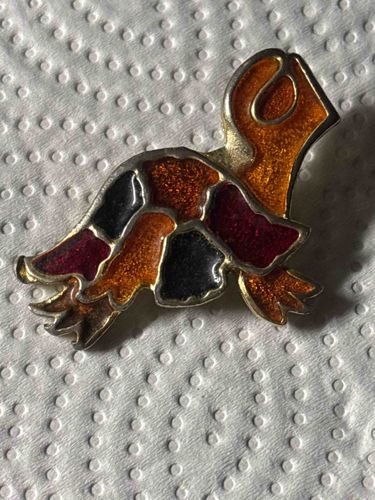 Vintage Enamel and Gold-Tone Turtle Brooch