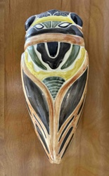 Hand-Painted Ceramic Cicada Sculpture by Adele Anderson Lawton for Shearwater