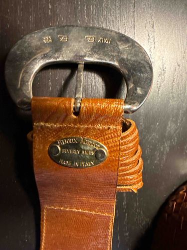 Bijoux Medici Beverly Hills Made in Italy Leather Belt with Silver-Tone Buckle