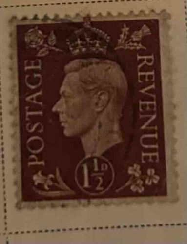 King George VI 1 1/2d Postage and Revenue Stamp